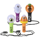 Halloween Themed Light Up Spinning Wand Necklace Kids Toy - Assorted