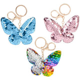 Butterfly  Flip Sequin Keychain In Bulk