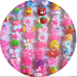 Wholesale Cute Plastic Kids Finger Rings Adjustable and Assorted Styles(Sold By Dozen)
