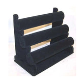 Wholesale Three-Level Black Velvet Bracelet Display Rack Elegant and Spacious Jewelry Organizer (Sold by the piece)