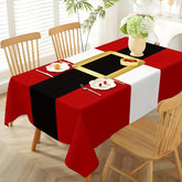 CF-191pc Festive Santa Round Tablecloth - Durable, Woven, Machine-Made Polyester with Vibrant Holiday Graphic - Ideal for New Year & Christmas Decorations, Home & Event Design, and Thoughtful Gift Idea