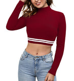 Fancy Fashion Women's House Women's Regular Fit Solid Cotton Full Sleeve Crop Top
