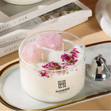 Glass Jar Crystal Stone Luxury High Quality Handmade Soy Wax Scented Candle for Birthday Wedding Holiday Gift