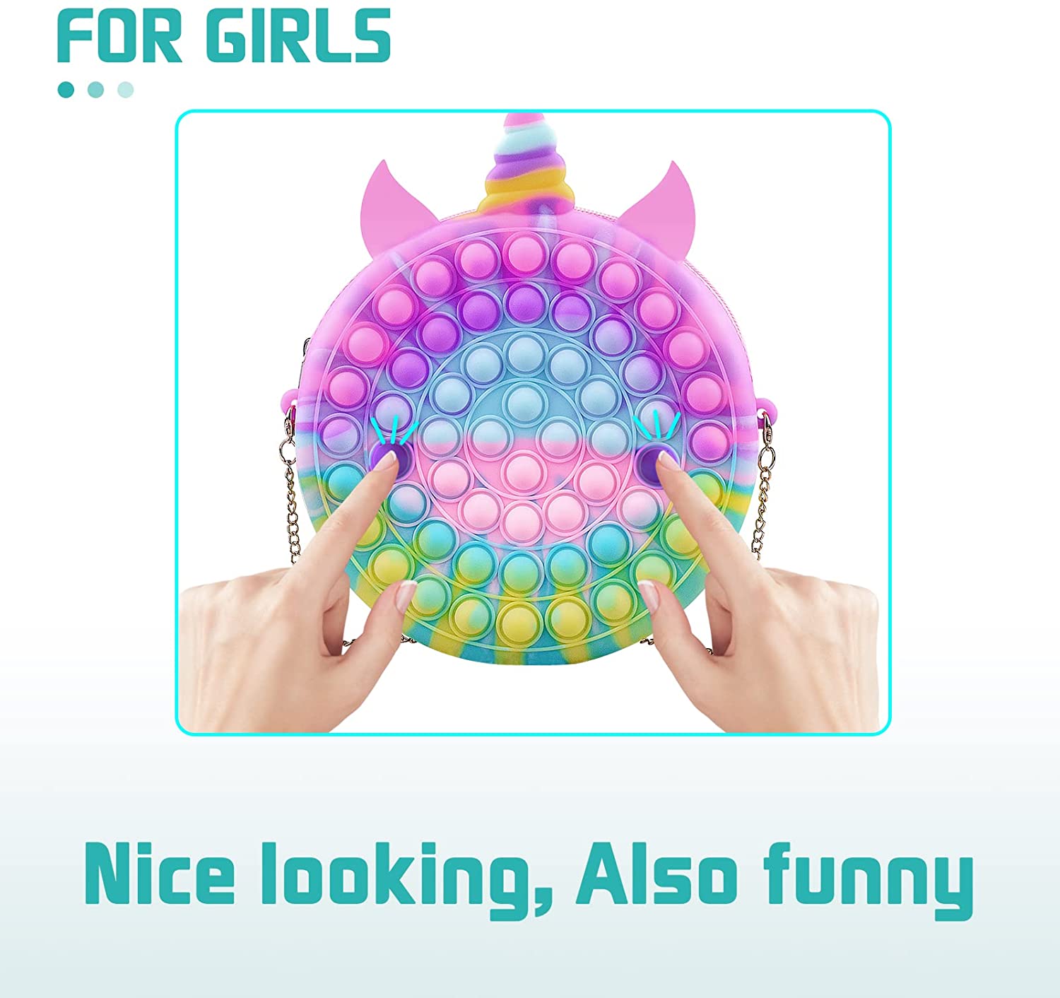 Unicorn Shoulder Pop It Fidget Bag