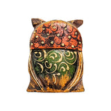 Handcrafted Wooden Owl Sitting Showpiece