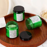 Green Glass Wax Candle