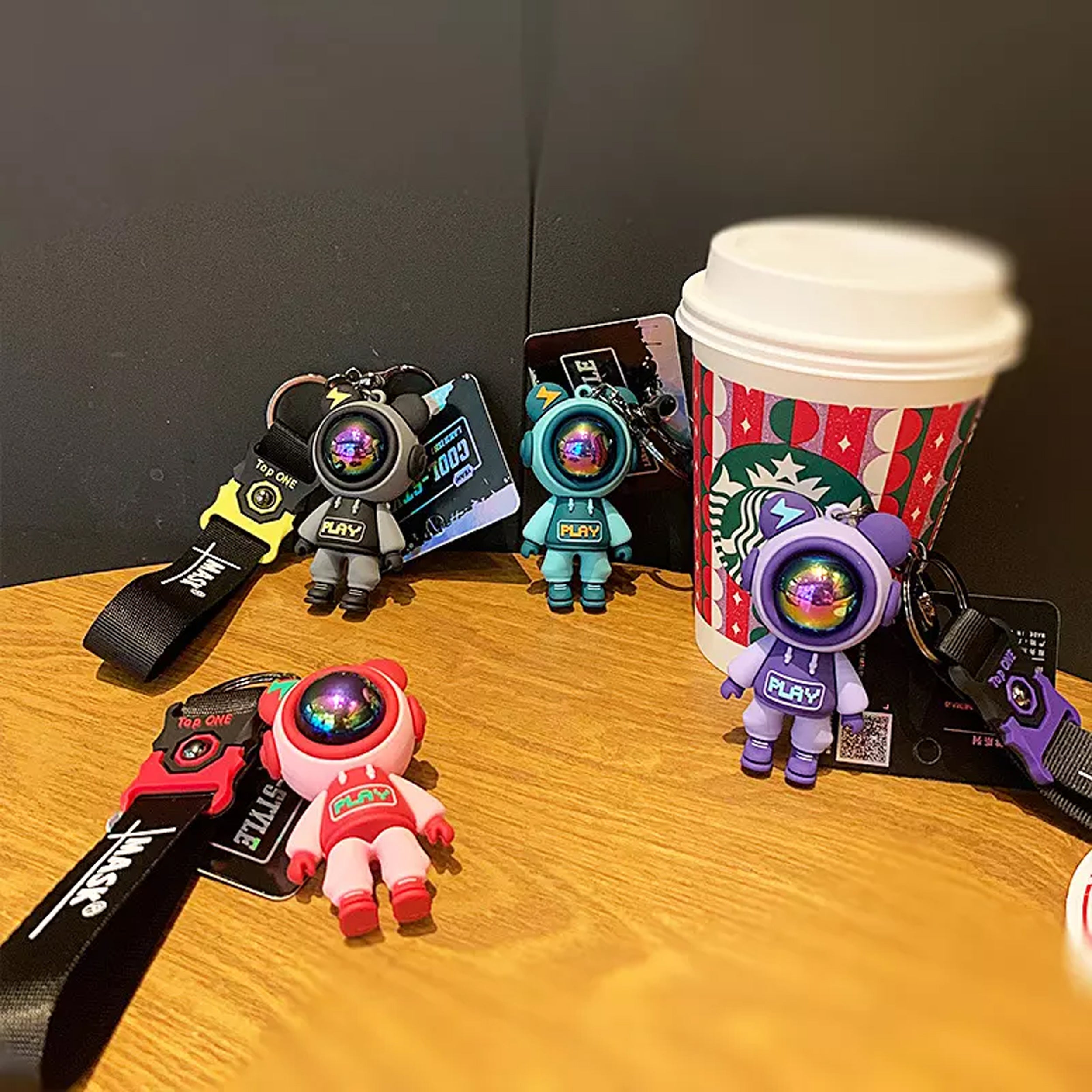 Space Man Keychain With Flap