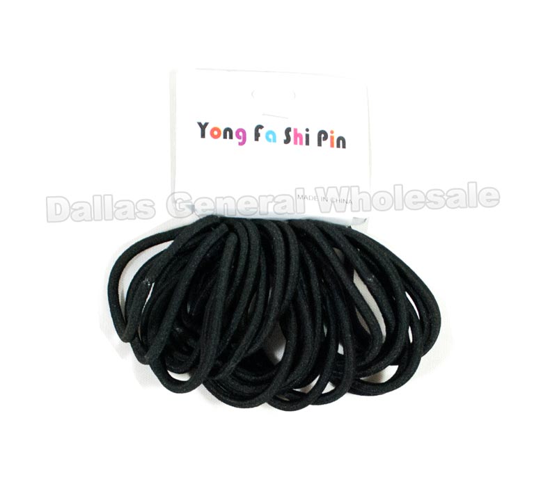 Bulk Buy 24 PC Black Hair Ties Wholesale
