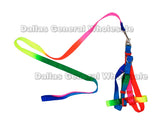 Dog Rainbow Color Harness with Leash Set