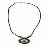 Wholesale Silver Beads Coconut Marijuana Leaf Necklace