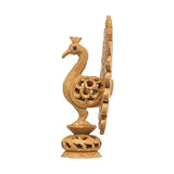 Wooden Dancing Peacock Sculpture