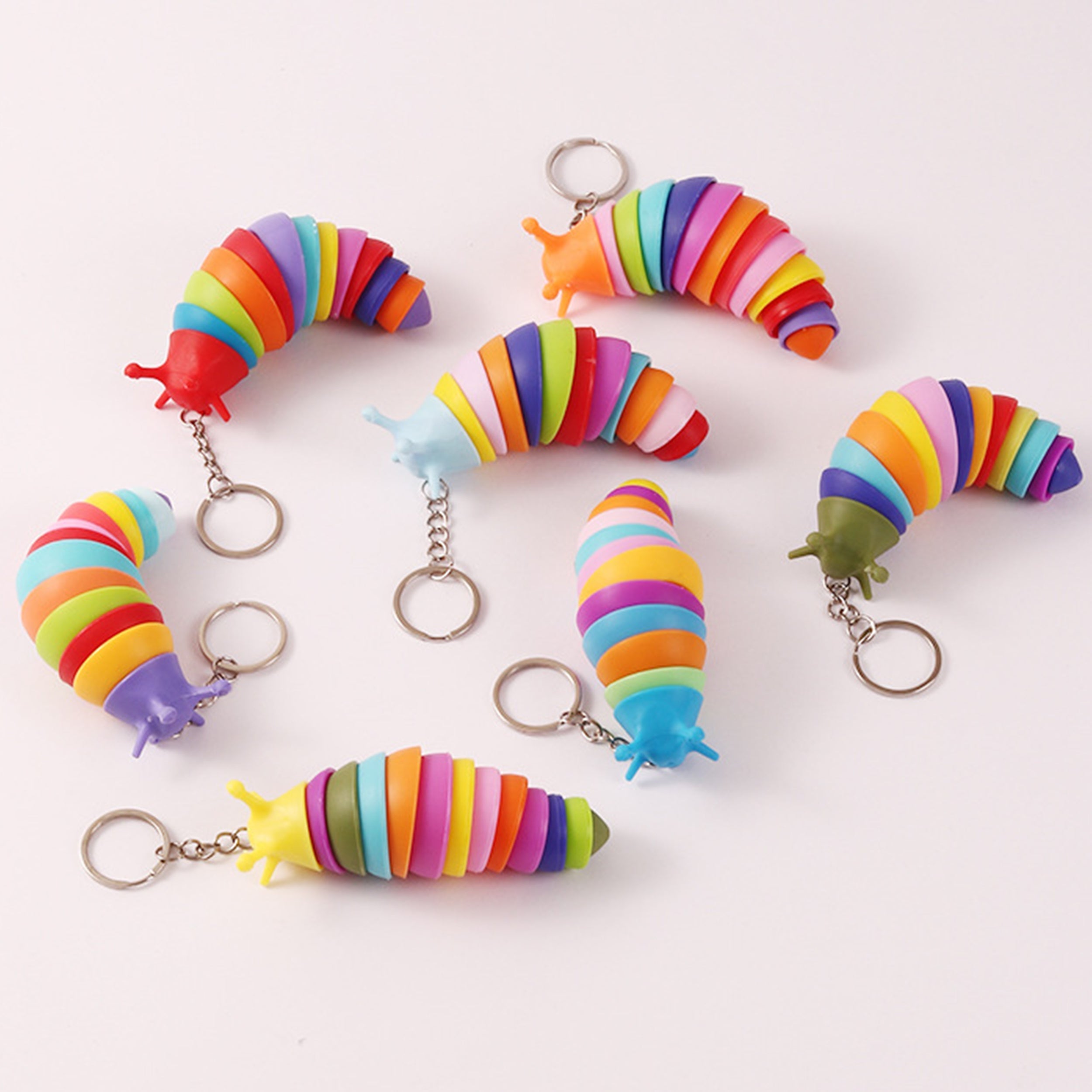 Rainbow Slug Keychain Fidget Toy