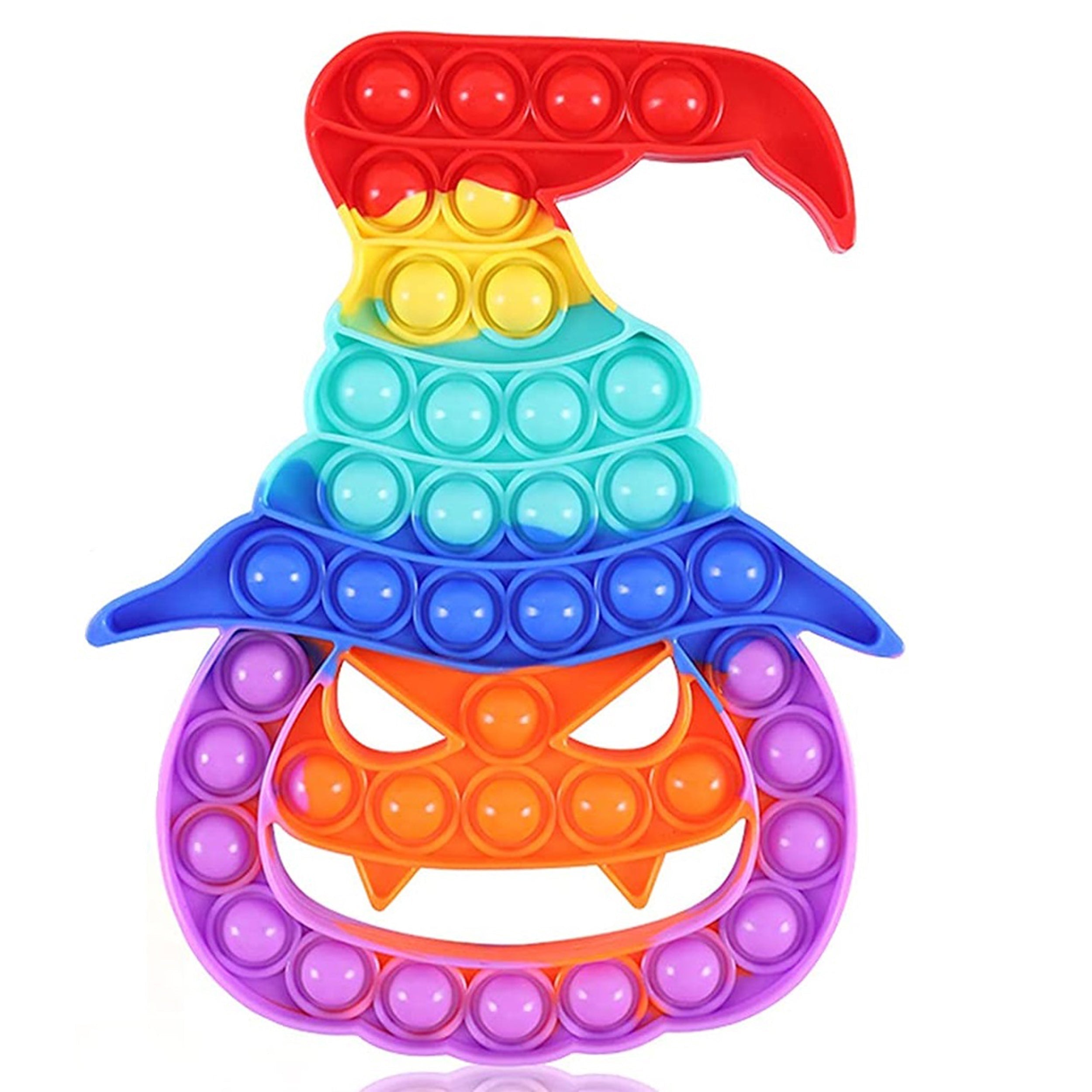pumpkin with witch hat pop it fidget toys