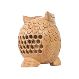 Handcrafted Wooden Owl Statue