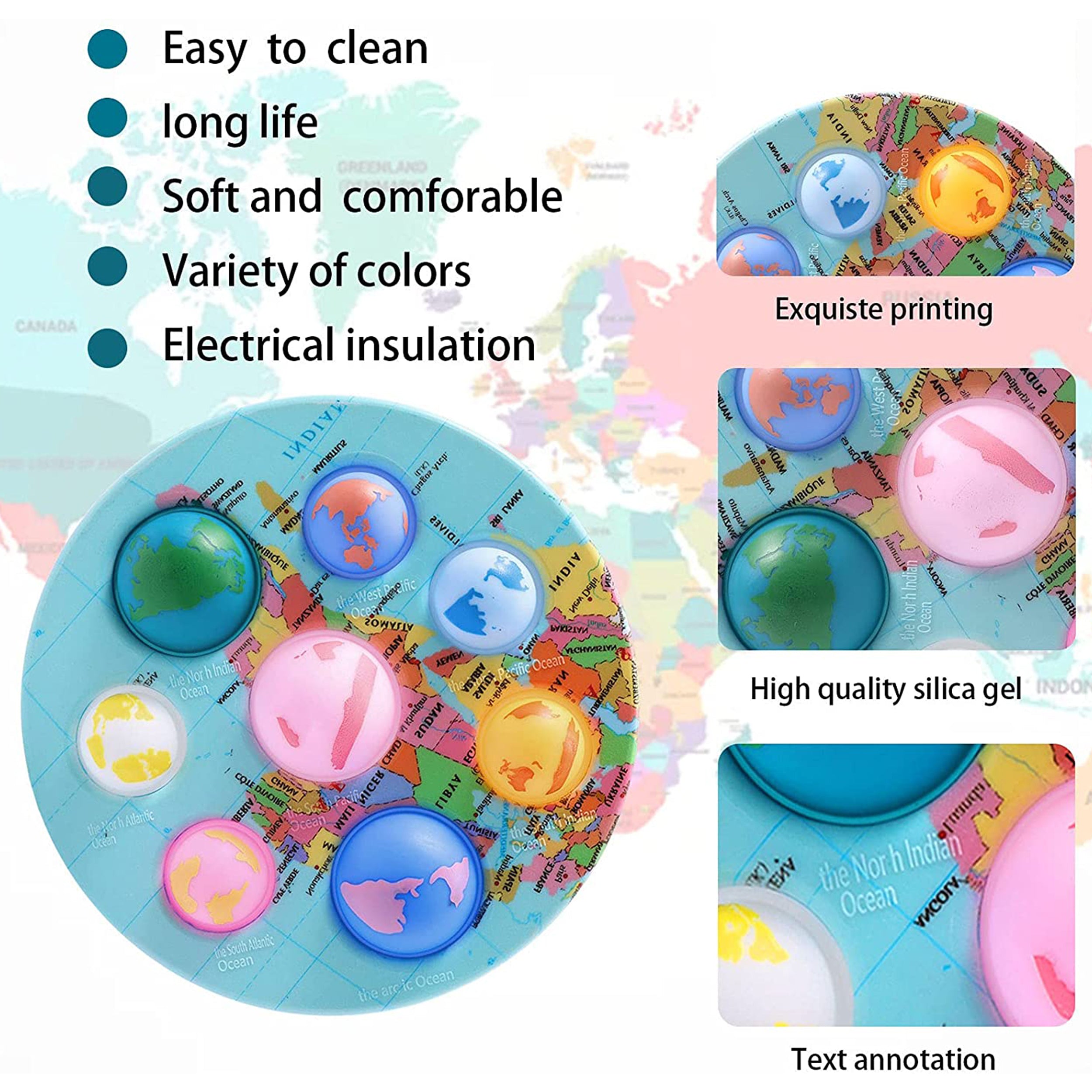 Features Of Simple Dimple Planet Pop It Fidget Toy