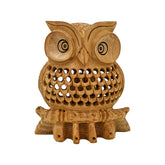 Handmade Wooden Owl Statue