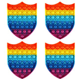 4 Rainbow Shield Pop It Fidget Toy