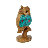 Wooden Big Stone Owl Statue