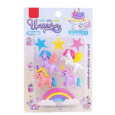 3D Rainbow Unicorn Eraser Set
