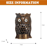 Wooden Owl Sitting Statue