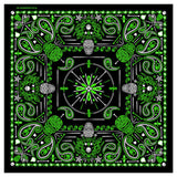 Wholesale Green Paisley Retro Skull Cotton Bandana Face Cover For Bikers