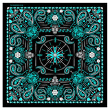 Wholesale Blue Paisley Retro Skulls Cotton Bandana Face Cover For Bikers