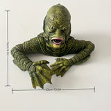 0207ba 1pc, Fearsome Lizard Man Sculpture Statue - Realistic Resin Latex Construction, Spooky Horror Movie Themed Decor, Haunted House Prop, Indoor Outdoor Garden Ornament for Party Decoration