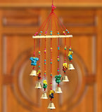 Multicolor Metal Handicraft Lord Ganesha Hanging Bell For Home Décor
