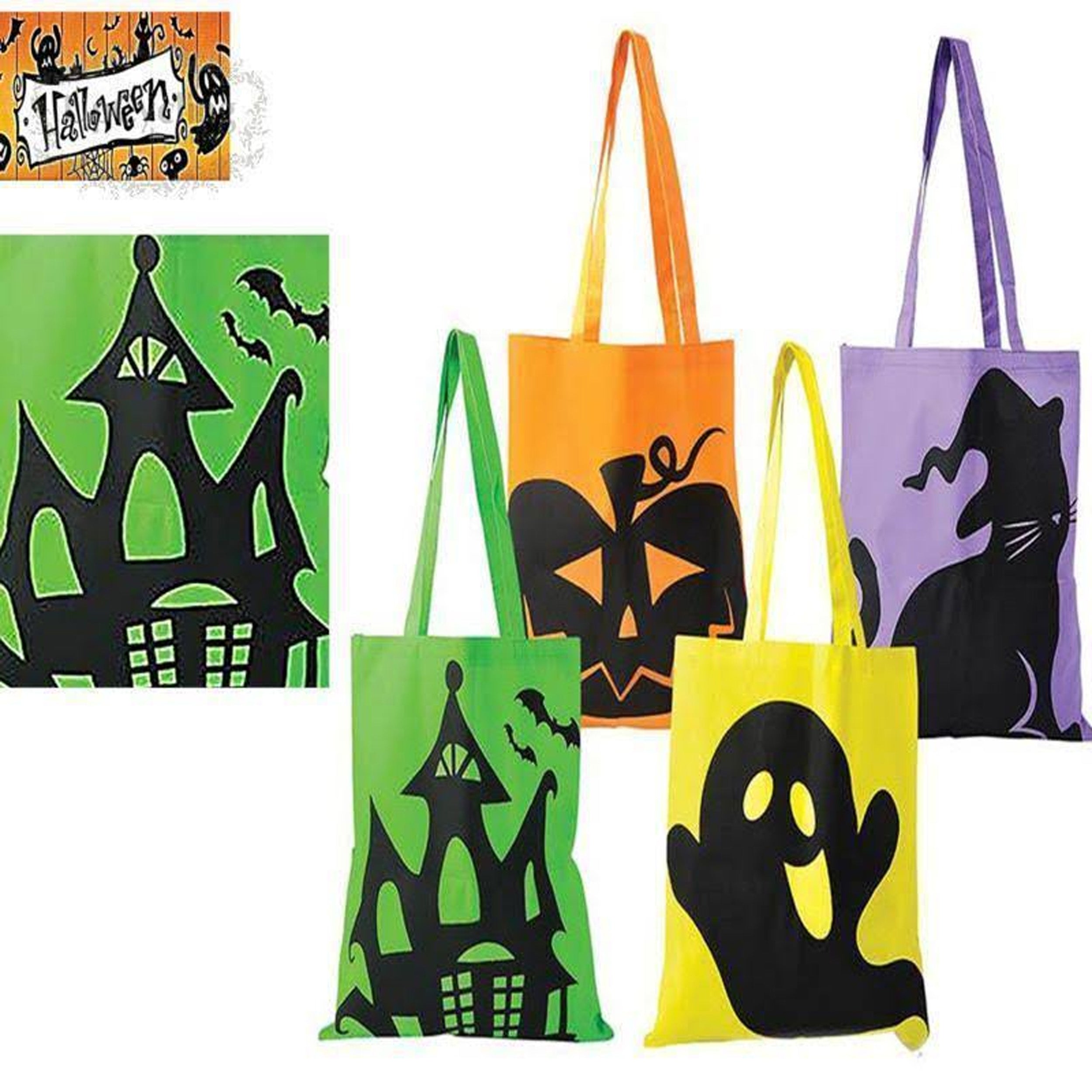 15"x16 Halloween Tote Bags For Daily Use- MOQ 12