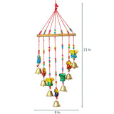 Multicolor Metal Handicraft Lord Ganesha Hanging Bell For Home Décor