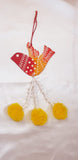 Colorful Handmade Bird Hanging for Garden and Home Hand-Painted Decorative Showpiece for Balcony, Office, Cafe Birds in Wooden, Multicoloured