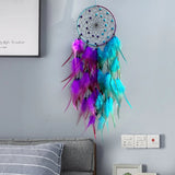 0407BA Dream Catcher Handmade Two-color Feather Wind Chimes Living Room Bedroom Decoration Pendant Festival Party Gifts Home Accessory