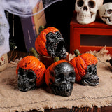 2307BA Evil Pumpkin Skull Halloween Pumpkin Decoration Decoration Outdoor Garden Resin Crafts Desk Decoration Living Room Decoration