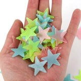 1607BA 100Pcs/Set Stars Luminous Wall Stickers Glow In The Dark For Kids Baby Room Decoration Decals Colorful Star Home DIY Decor Mural