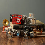 2307BA Nostalgia Retro Room Decor Miniature Items Ornaments Camera Phonograph Vintage Desk Home Decoration Accessories Photo Props