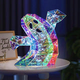 0709BA Cute Ghost Art Statue Rainbow Prism Ghost Desk Statue Halloween Theme Colored Figure Decor For Spooky Atmosphere Layout Props