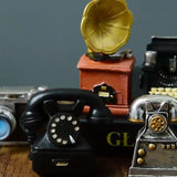 2307BA Nostalgia Retro Room Decor Miniature Items Ornaments Camera Phonograph Vintage Desk Home Decoration Accessories Photo Props