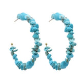 Wholesale U Shaped Hoop Turquoise Stone Earrings Unique and Beautiful