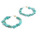 Wholesale U Shaped Hoop Turquoise Stone Earrings Unique and Beautiful