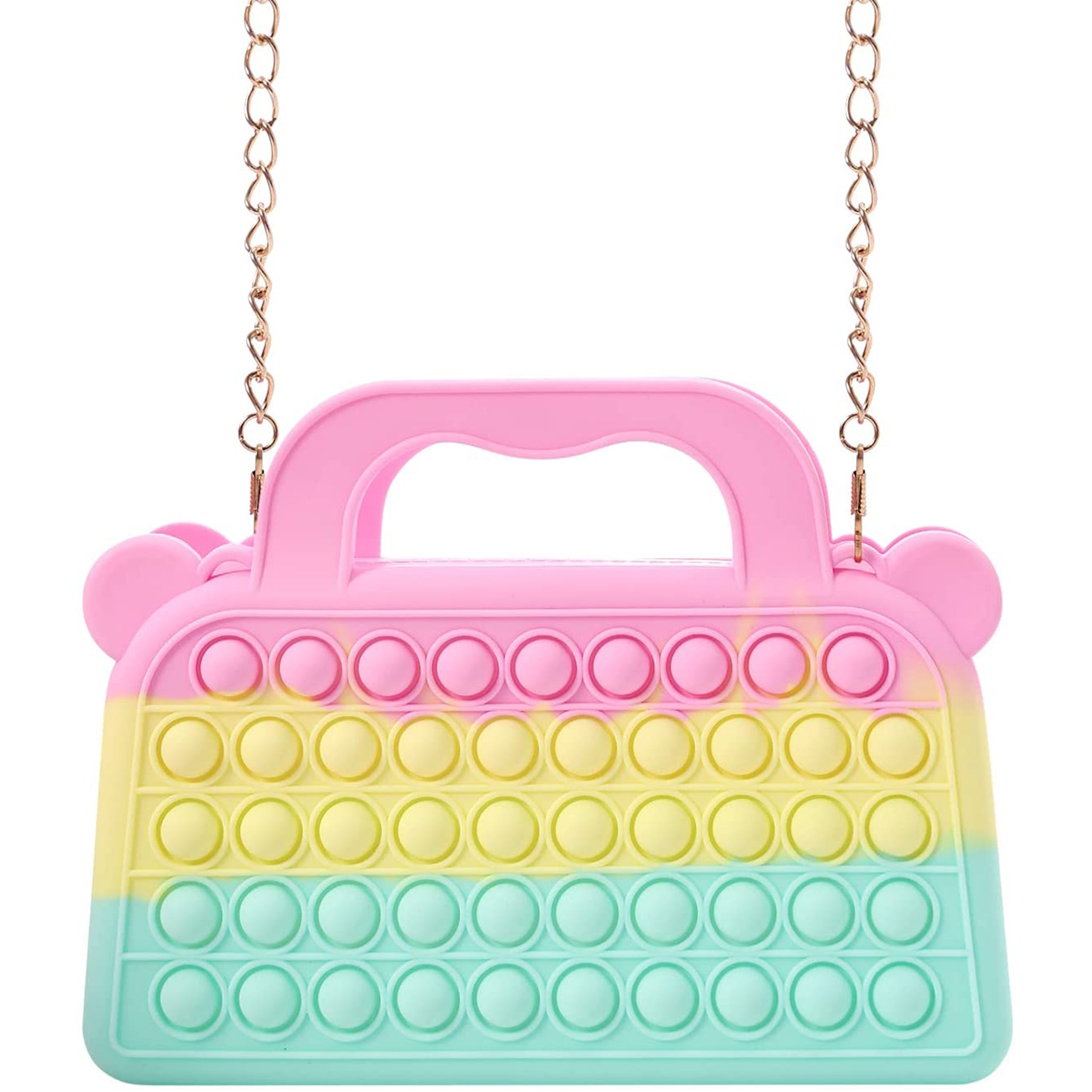 Rainbow Tote Bag Pop It Shoulder Bag Toys