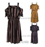 Bulk Buy Ladies Straight Shoulder Sun Dress Wholesale