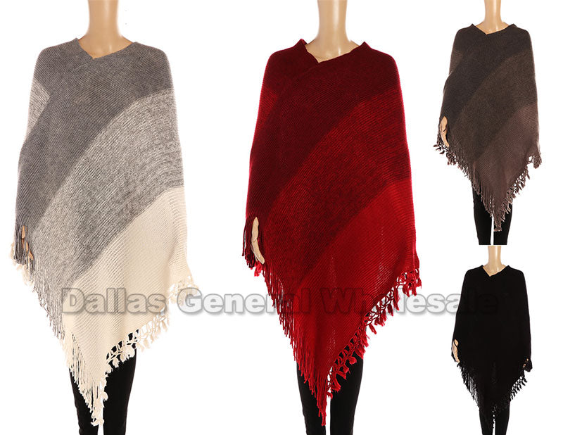 Bulk Buy Ladies Trendy Knitted Ponchos Wholesale