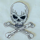 Wholesale SKULL X BONE 3 INCH PATCH (Sold by the piece oR dozen ) -* CLOSEOUT NOW AS LOW AS 50 CENTS EA