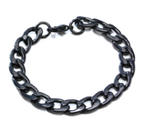 Wholesale 7MM BLACK CUBAN CHAIN ADJUSTABLE BRACELET