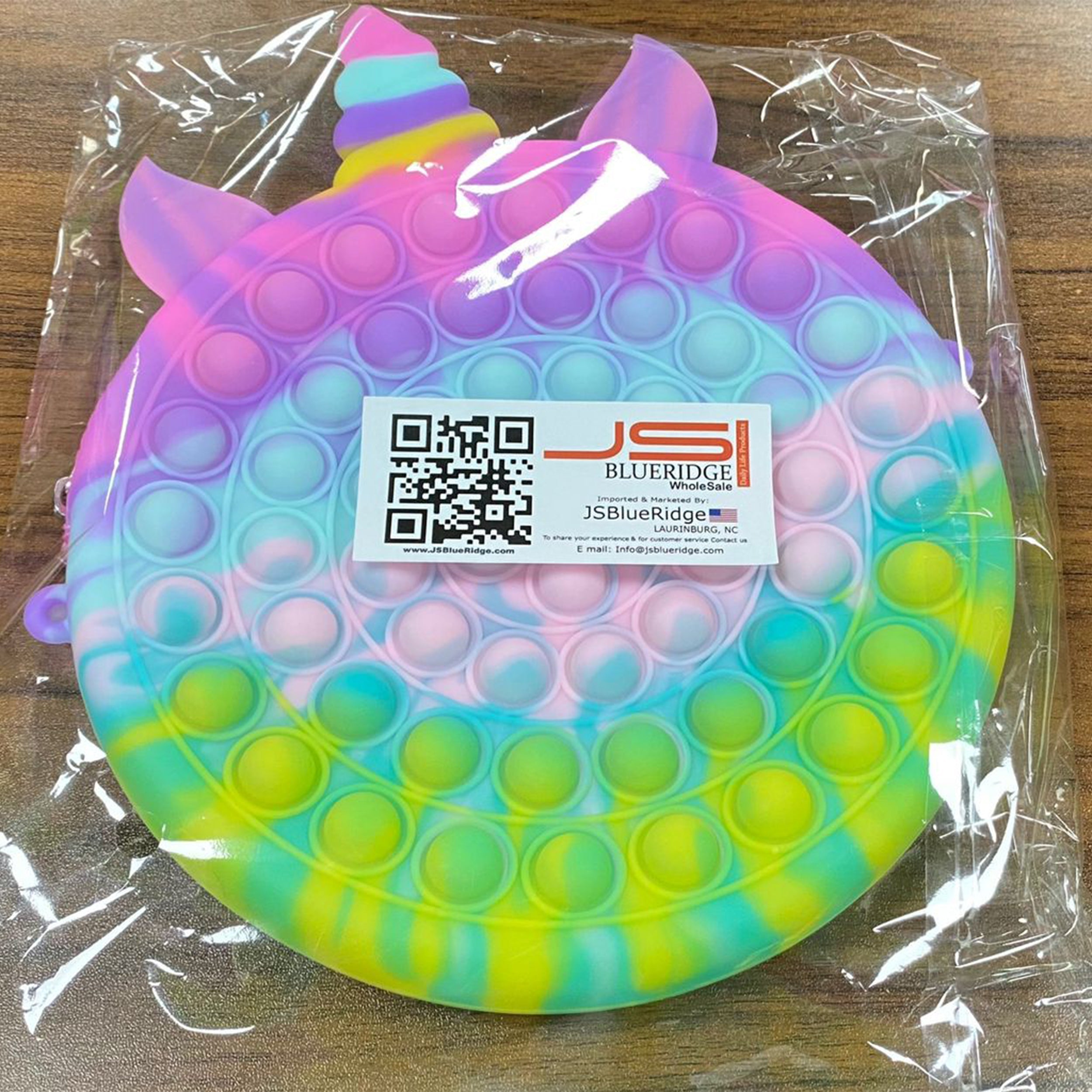 Packing Image Of  Unicorn Shoulder Pop It Fidget Bag
