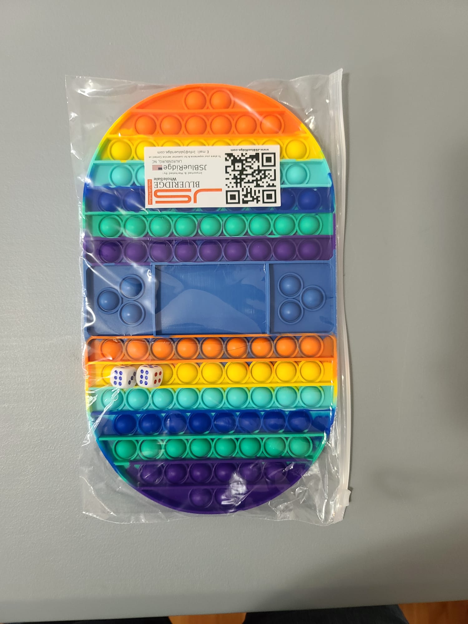 rainbow round edge chess board pop it fidget toy packing image