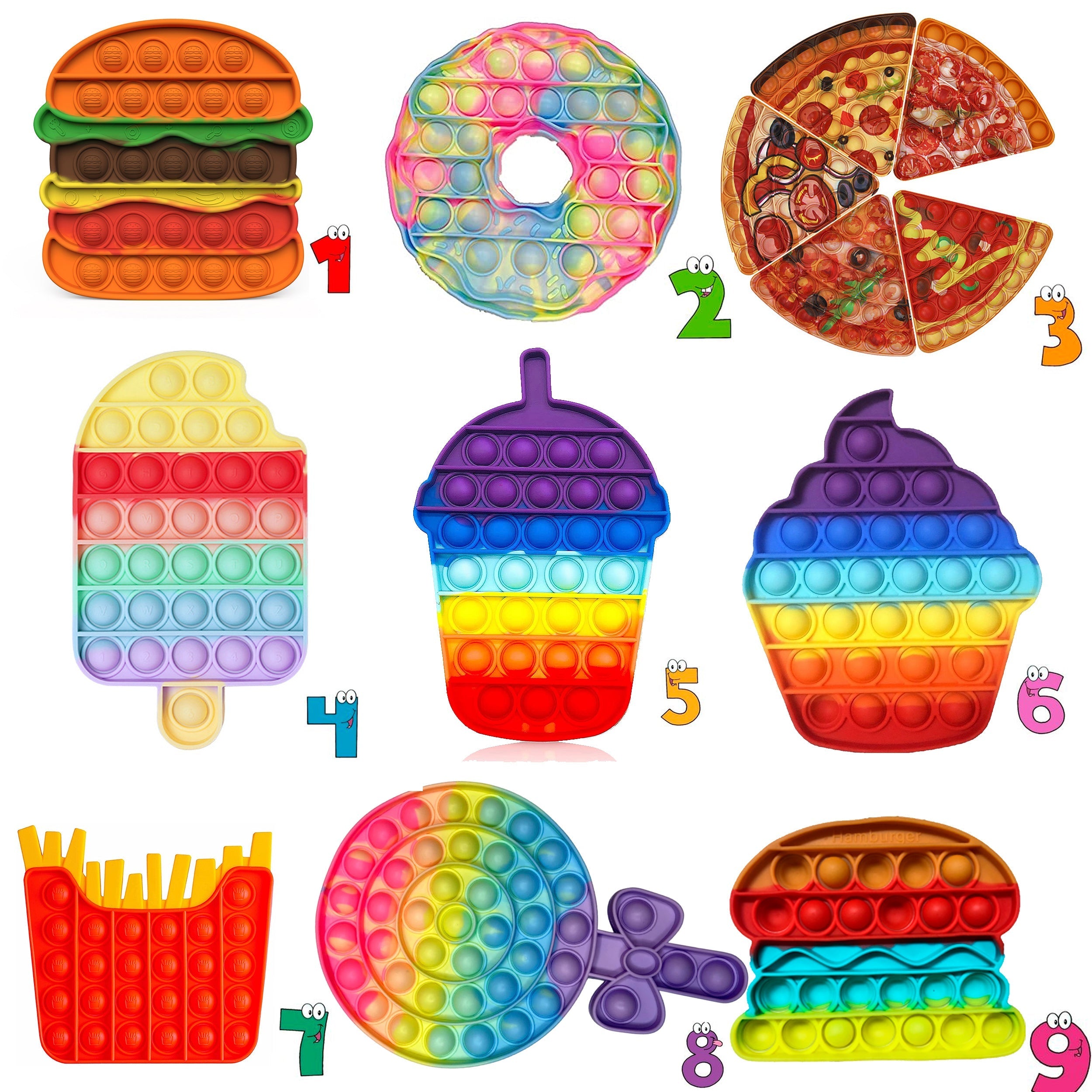 Food Combo Pop it Fidget toys